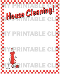 Vintage House Cleaning Border